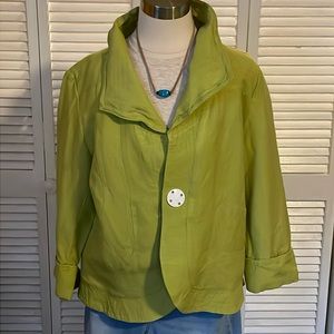 Linen blend green jacket